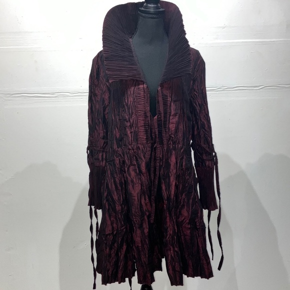Vintage Jackets & Blazers - Plum and black iridescent, crinkle shell jacket